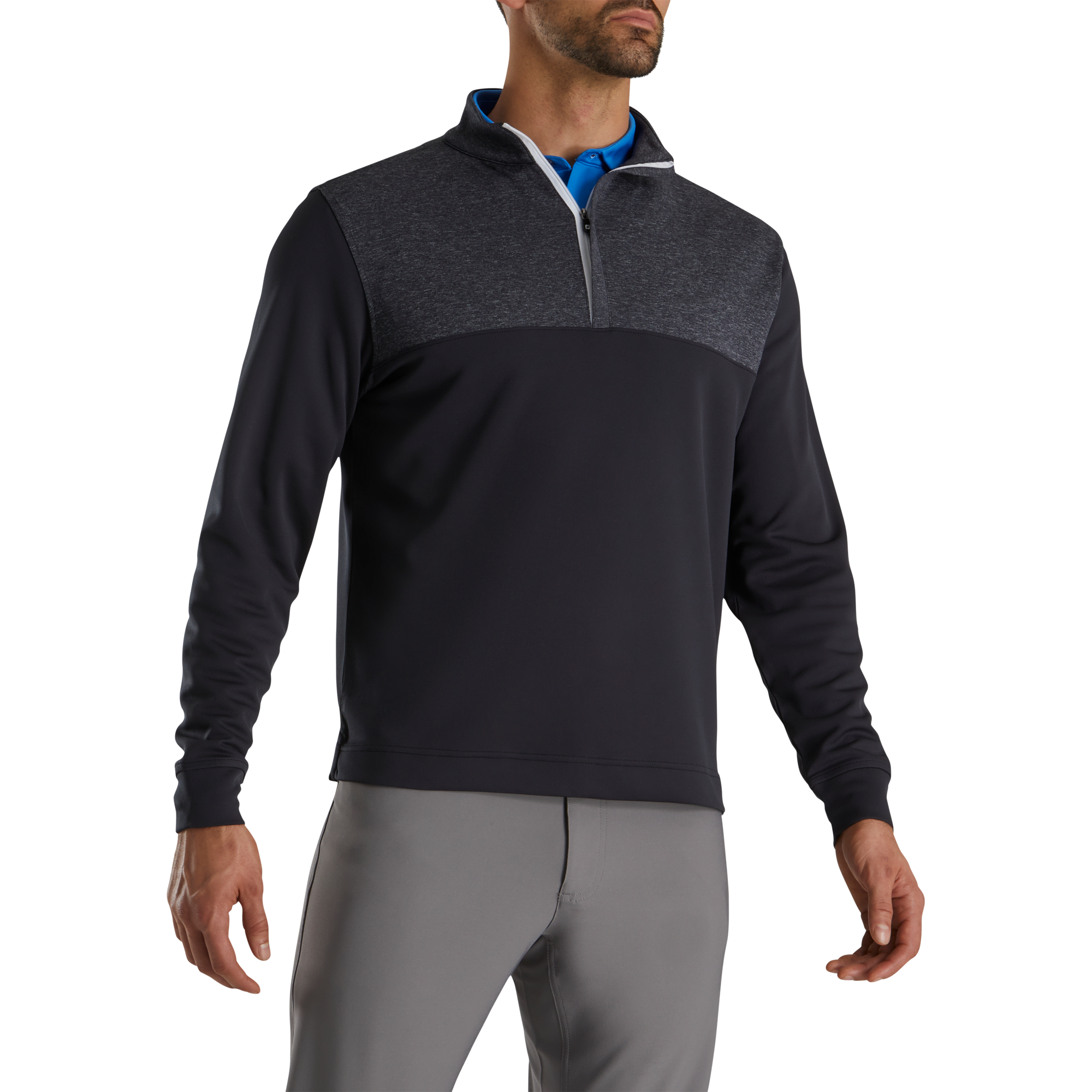 Heather Yoke Half-Zip Mid-Layer