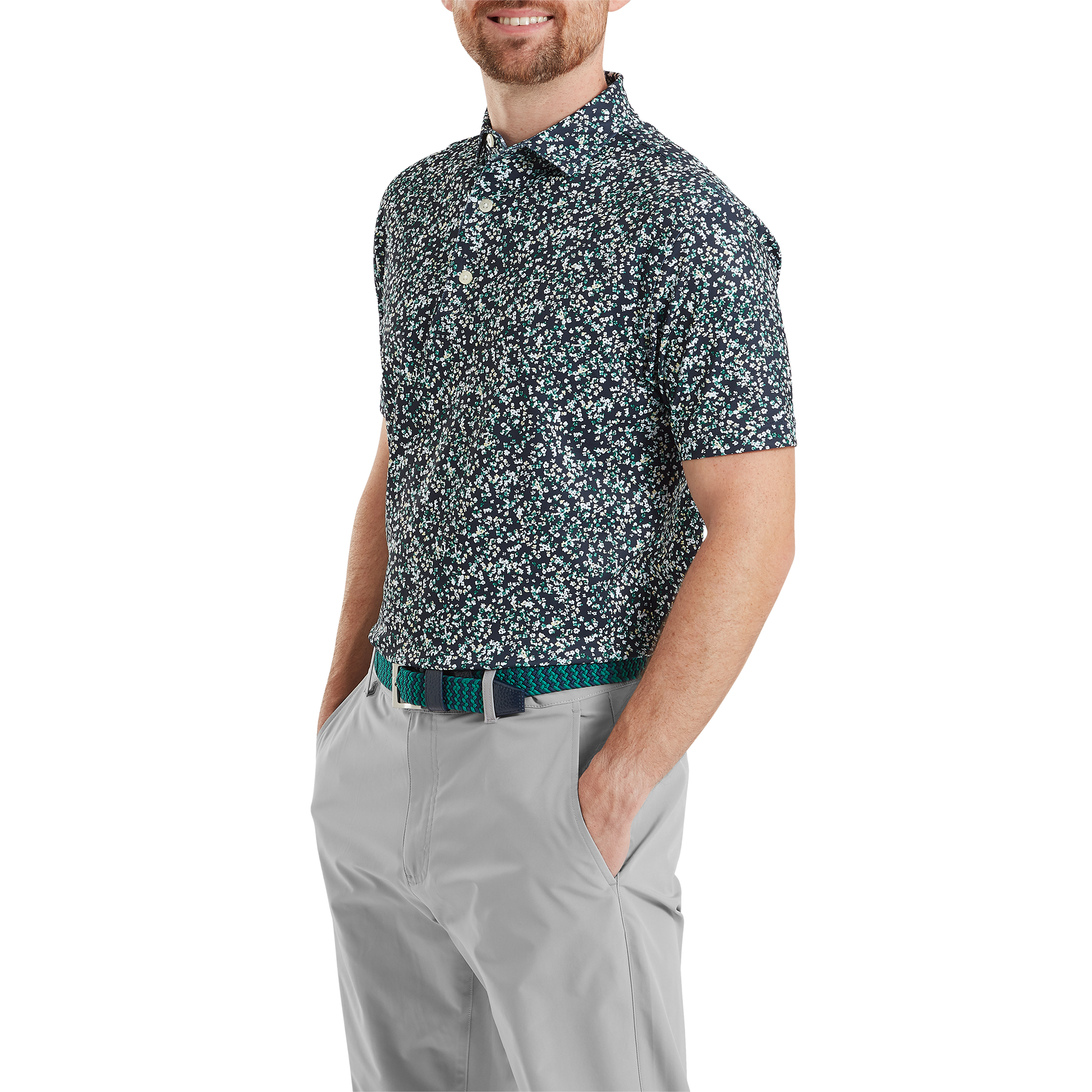 Watercolour Floral Print Pique