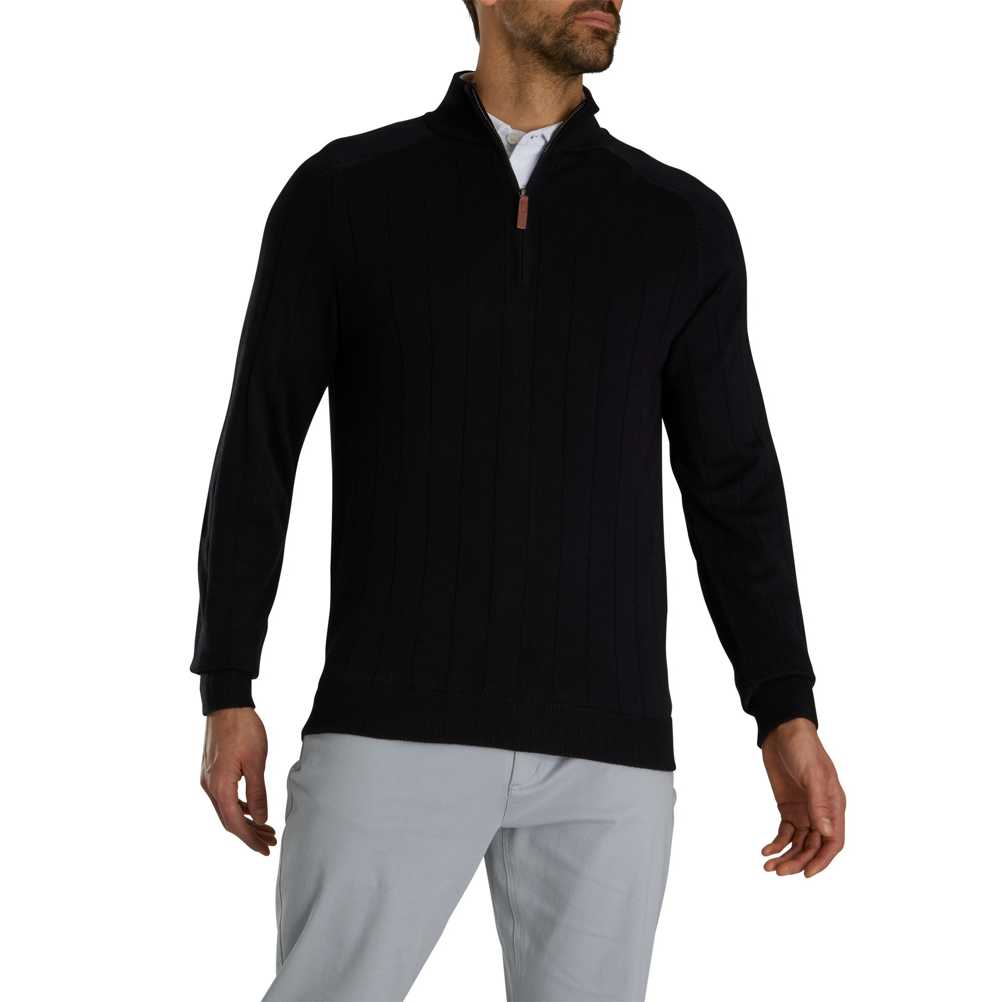 Wool Blend Drop Needle Lined Pullover