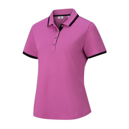 Stretch Pique Solid Shirt w/Trim