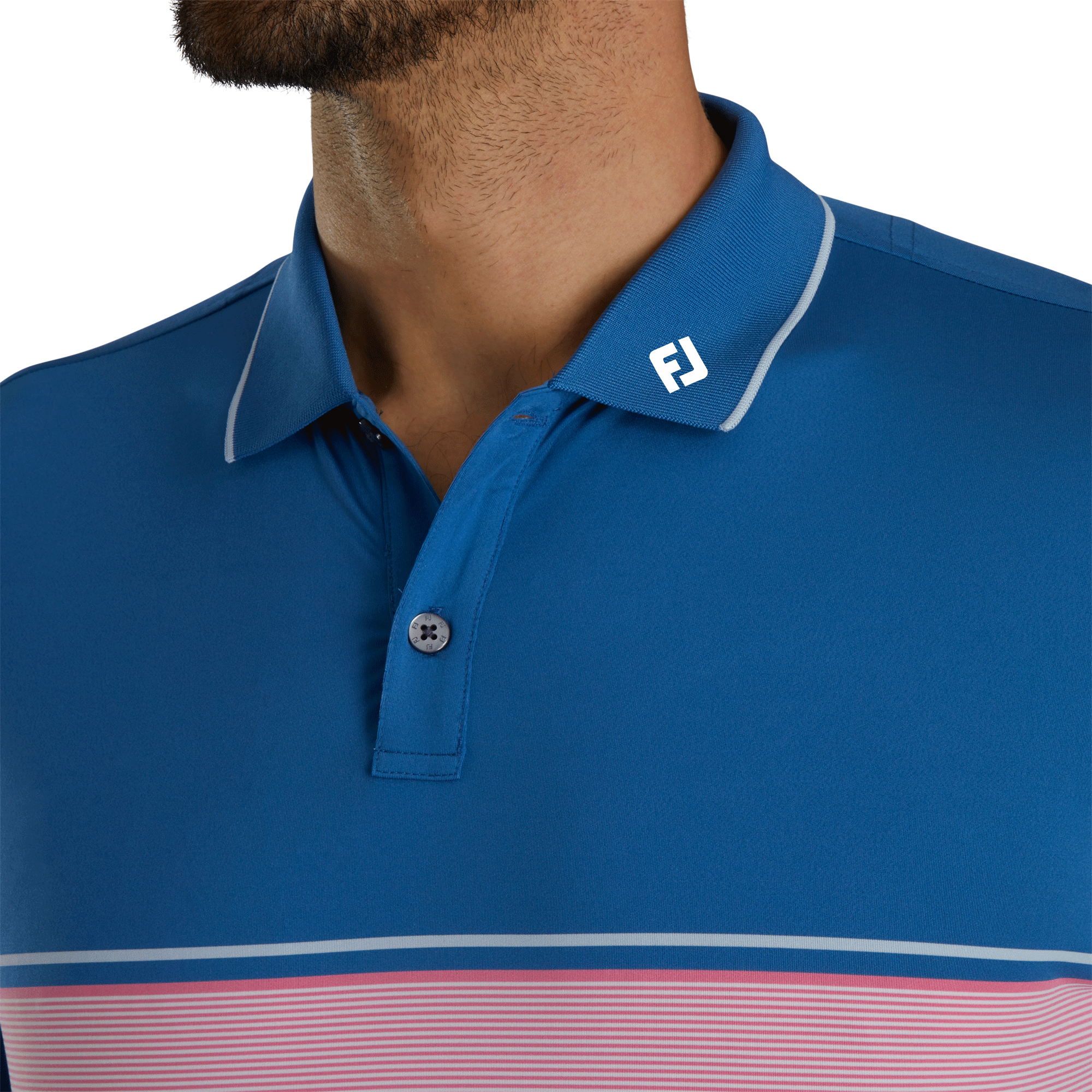 Engineered Pin Stripe Lisle Knit Collar