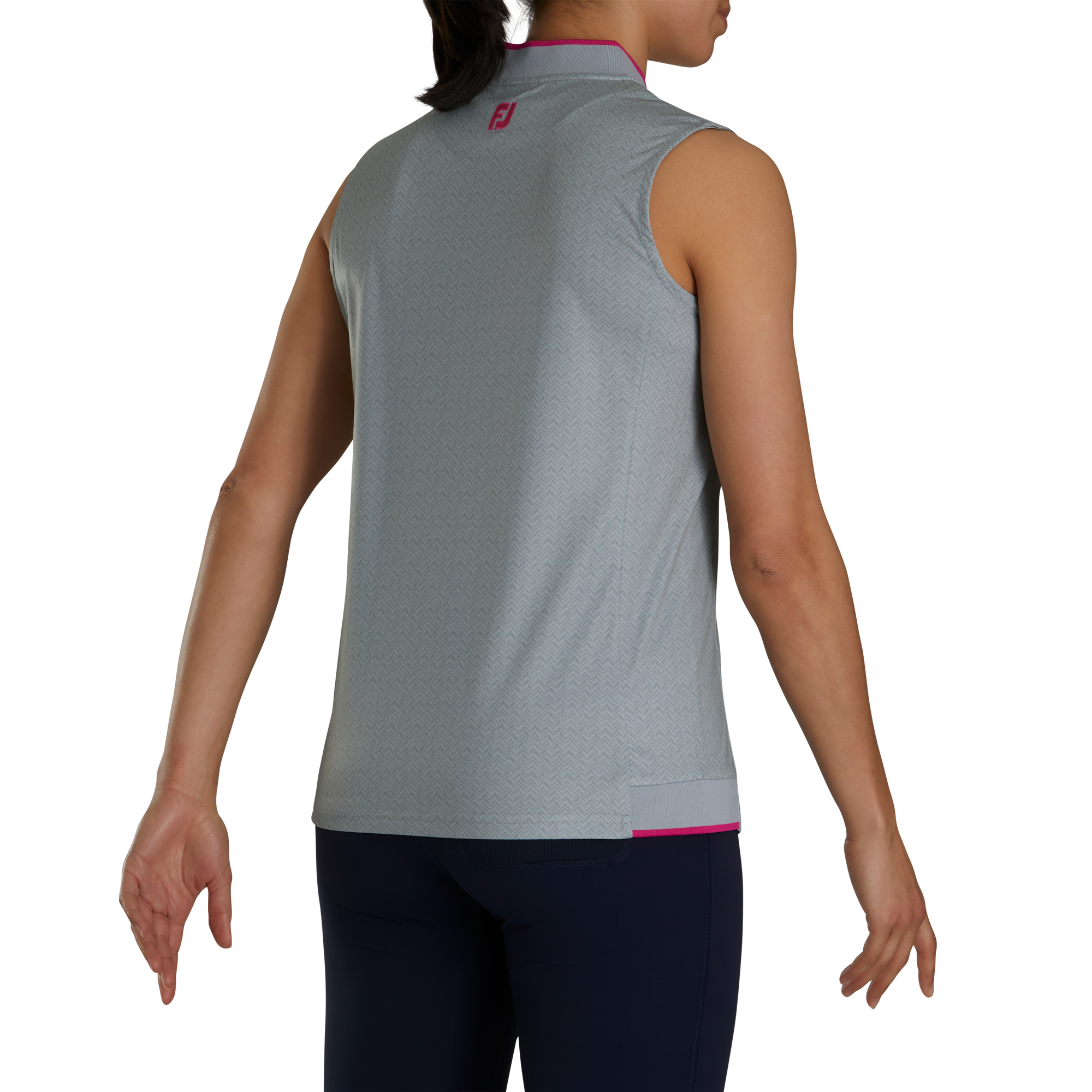 Sleeveless Quarter-Zip Printed Shirt