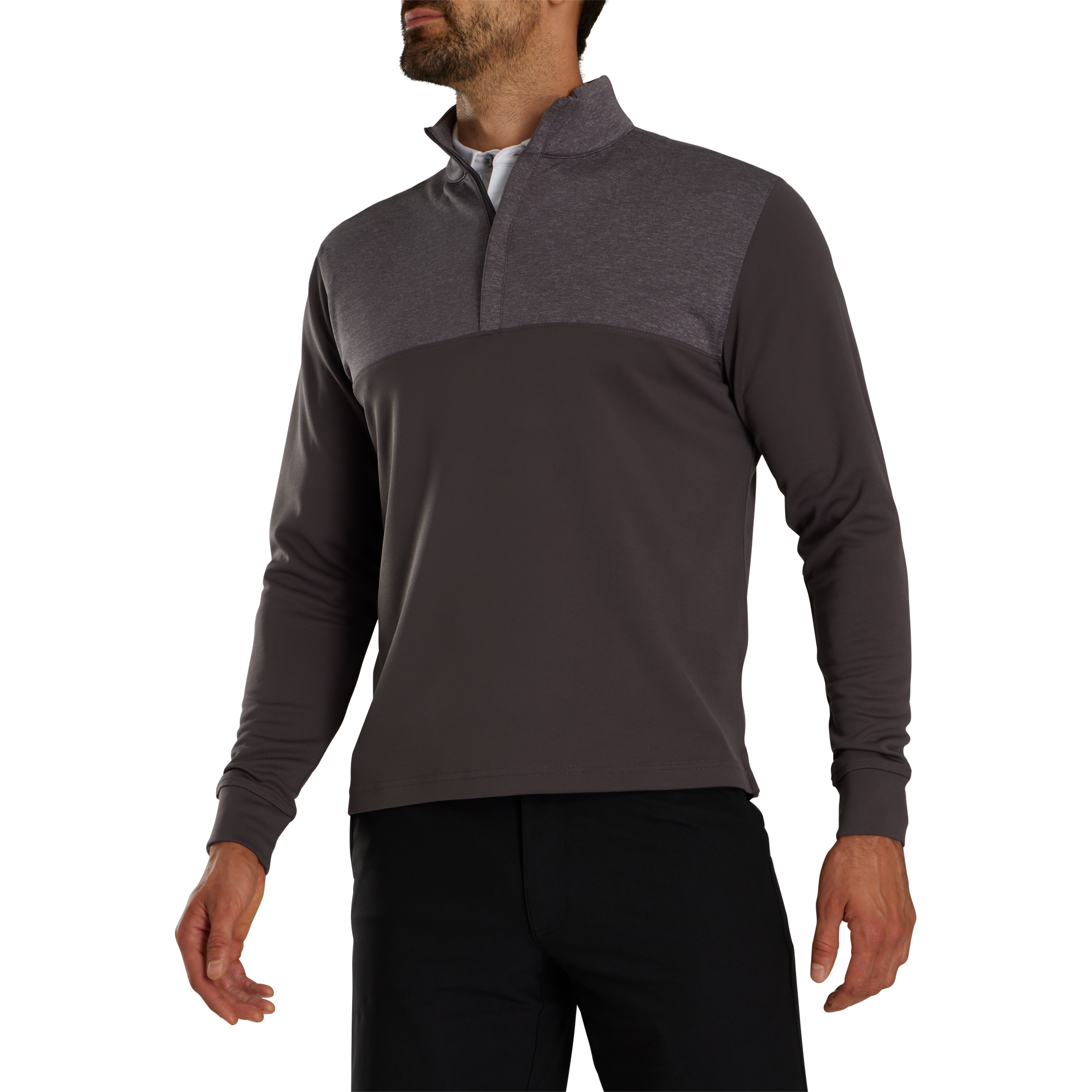 Heather Yoke Half-Zip Mid-Layer