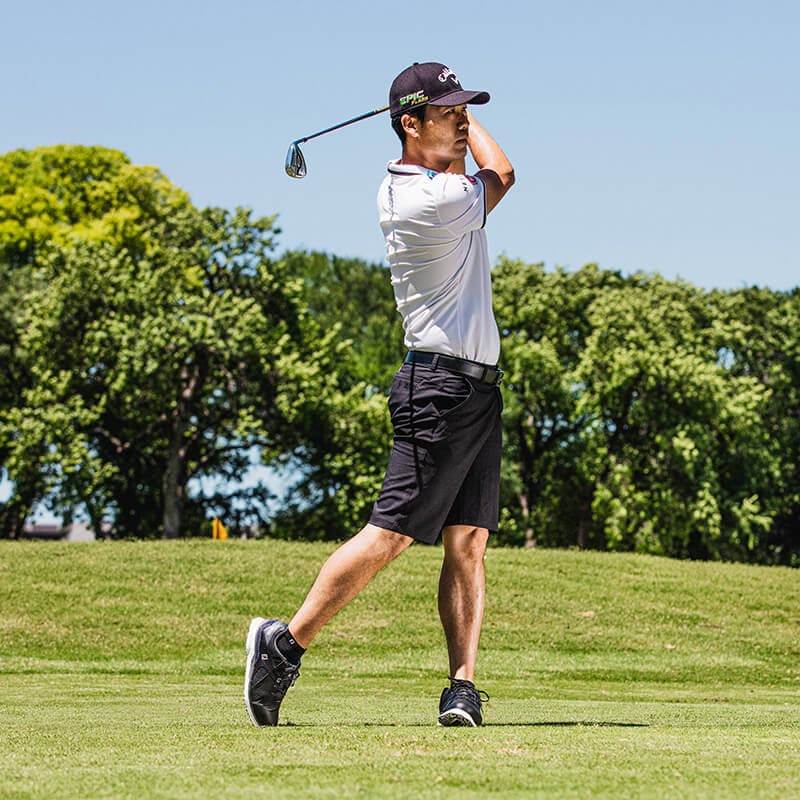 Black golf shoes with shorts best sale